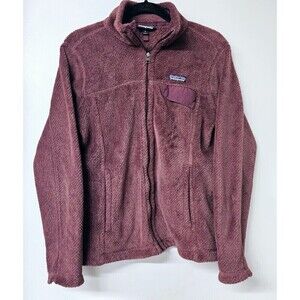 PATAGONIA Burgundy Outdoor Hiking Fleece Cozy Zipup Women Jacket Size M